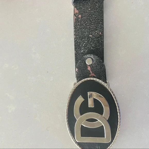 DG BROWN LEATHER Y2K BUCKLE  BELT 39” LONG - Picture 9 of 9